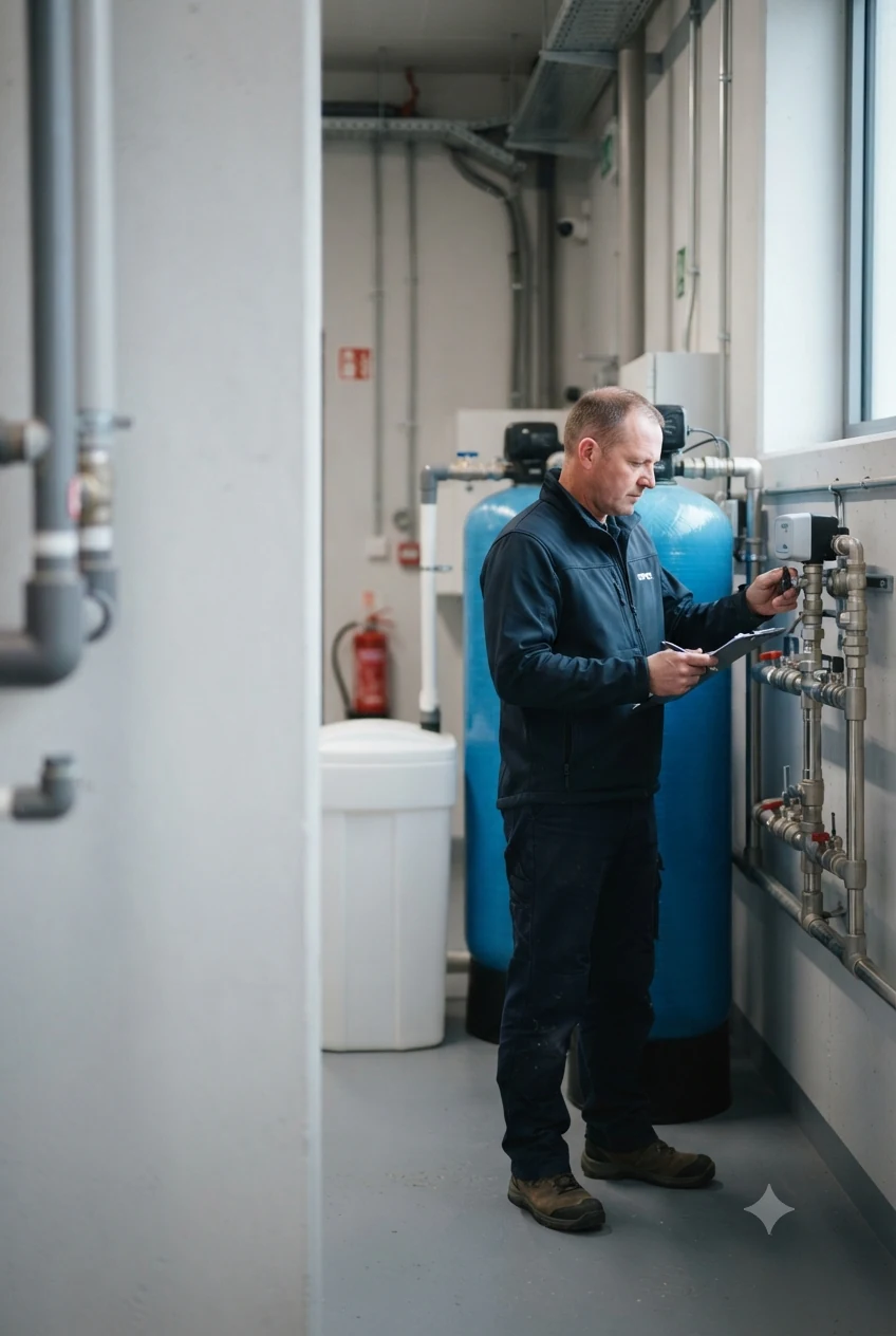 Servicetechniker bei der Wartung einer Anlage